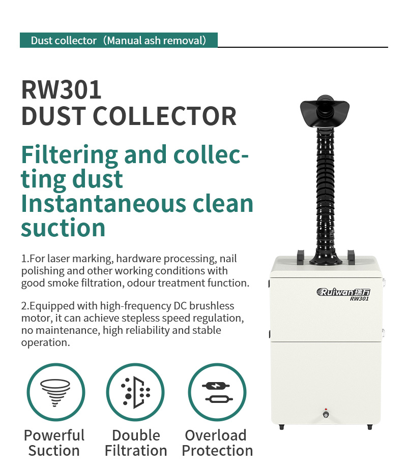 Industrial Laser Fume Extractor - RW301 Industrial Powder Collector Laser Dust