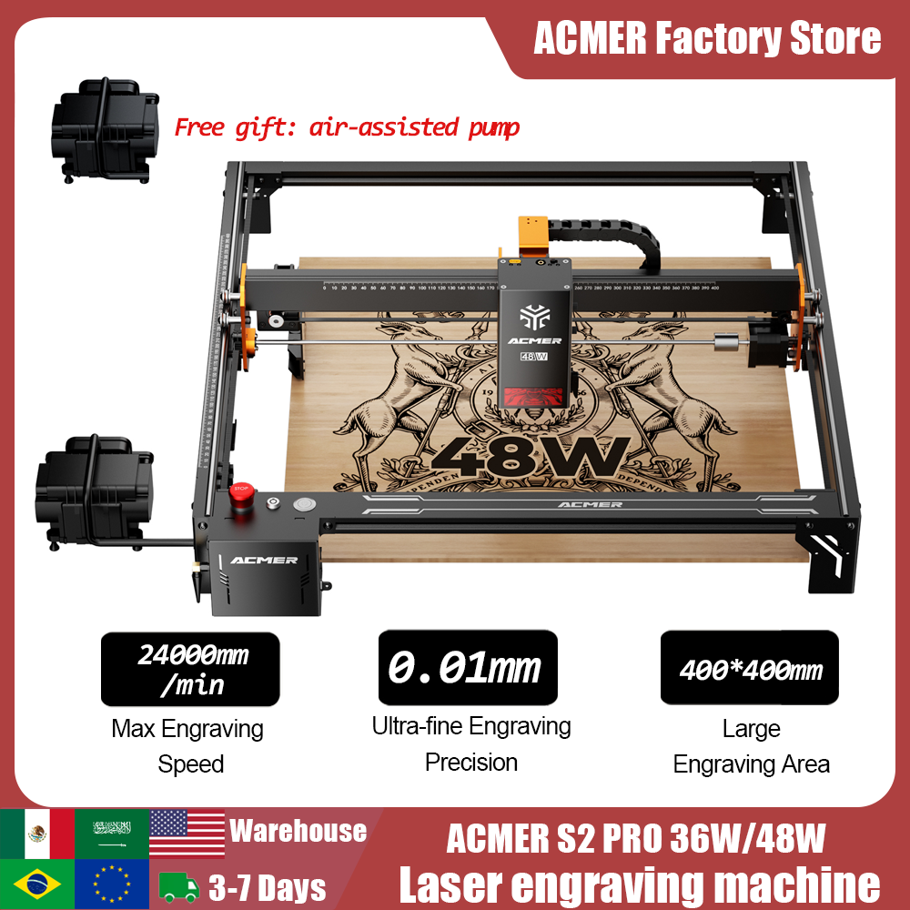 Industrial Laser Equipment - ACMER S2 PRO 36W/48W Laser Engraver