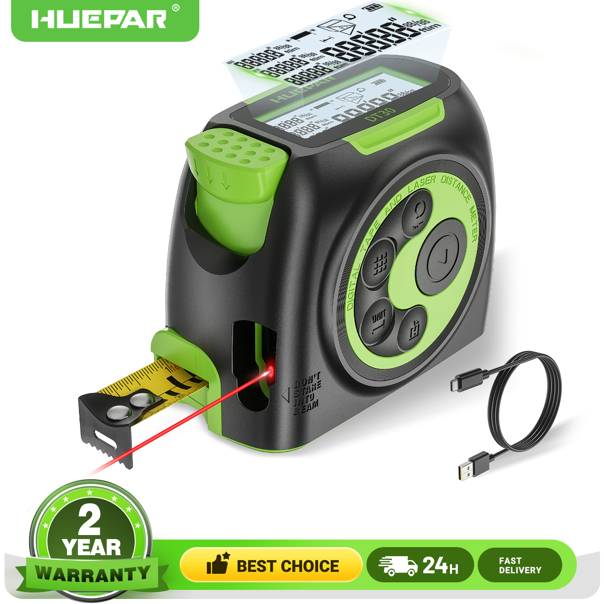 Huepar Digital 60M 197ft Laser - مراجعة Industrial Laser Rangefinder وسعره
