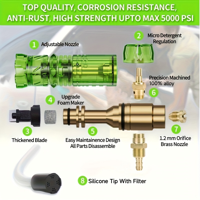 Pressure Washer Aluminum Foam  - مراجعة Laser Nozzle Ceramic وسعره
