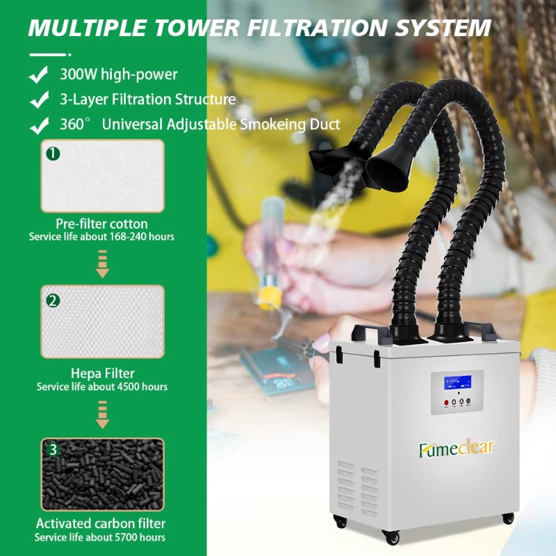 CE Approved Portable Fume Extr - مراجعة Industrial Laser Fume Extractor وسعره