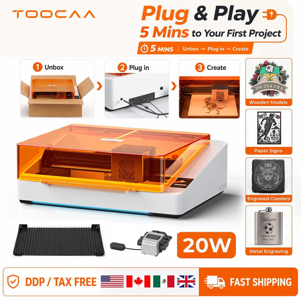 TOOCAA NOVA 20W Beginner-Frien - مراجعة Industrial Laser Equipment وسعره