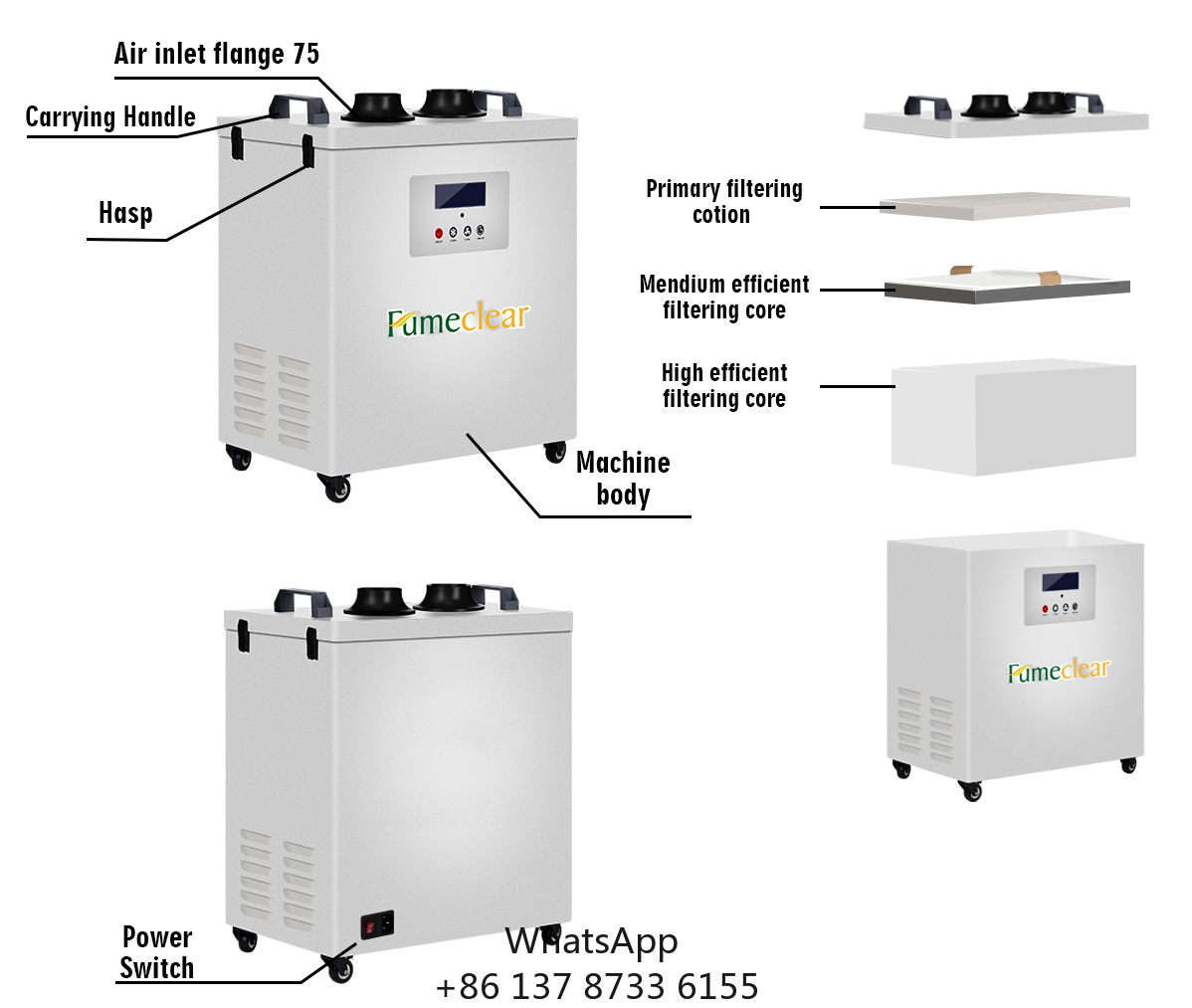 CE Approved Portable Fume Extr - مراجعة Industrial Laser Fume Extractor وسعره